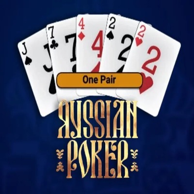 Russian Poker slot logo by OneTouch Games at Pelikioski Casino
