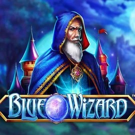 Blue Wizard online game logo by Quickspin on pelikioskiscasino.fi